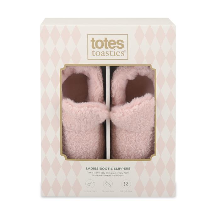 totes toasties® Ladies Borg Bootie Slippers Pink Extra Image 7